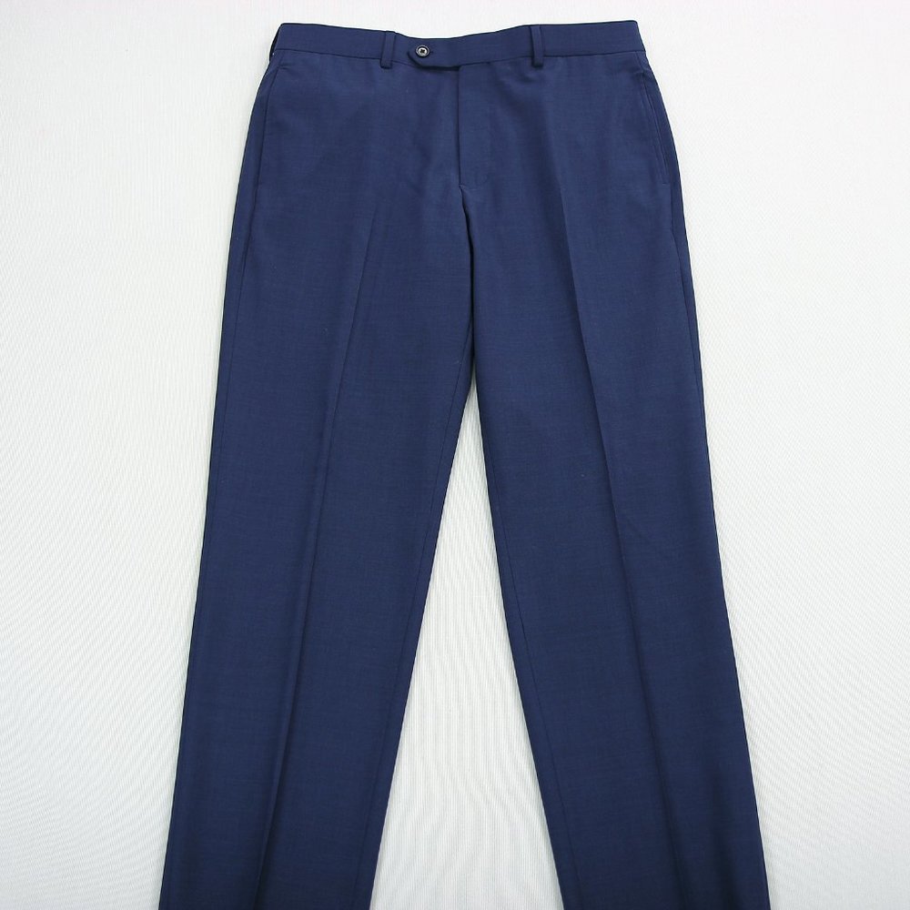 Brooks Brothers Regent Fit Mens Wool Blend Dress Pants Trousers Blue Size 34x32 - Picture 2 of 6